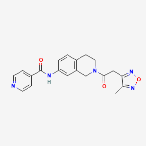molecular formula C20H19N5O3 B5967898 N-{2-[2-(4-methyl-1,2,5-oxadiazol-3-yl)acetyl]-1,2,3,4-tetrahydro-7-isoquinolinyl}isonicotinamide 