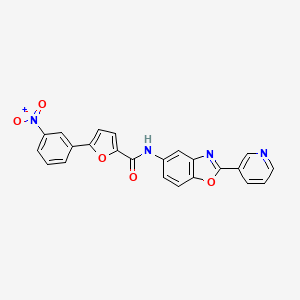 5-(3-nitrophenyl)-N-[2-(3-pyridinyl)-1,3-benzoxazol-5-yl]-2-furamide