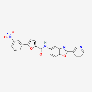 molecular formula C23H14N4O5 B5967900 5-(3-nitrophenyl)-N-[2-(3-pyridinyl)-1,3-benzoxazol-5-yl]-2-furamide 