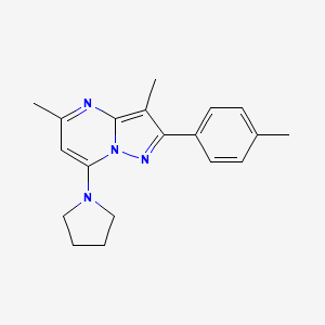 3,5-dimethyl-2-(4-methylphenyl)-7-(1-pyrrolidinyl)pyrazolo[1,5-a]pyrimidine