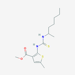 molecular formula C15H24N2O2S2 B5967931 methyl 5-methyl-2-({[(1-methylhexyl)amino]carbonothioyl}amino)-3-thiophenecarboxylate 