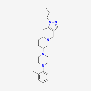 molecular formula C24H37N5 B5967941 1-(2-methylphenyl)-4-{1-[(5-methyl-1-propyl-1H-pyrazol-4-yl)methyl]-3-piperidinyl}piperazine 