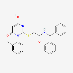 N-(diphenylmethyl)-2-{[4-hydroxy-1-(2-methylphenyl)-6-oxo-1,6-dihydro-2-pyrimidinyl]thio}acetamide