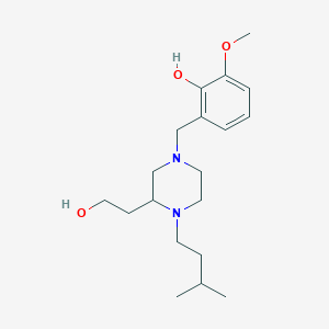 molecular formula C19H32N2O3 B5967969 2-{[3-(2-hydroxyethyl)-4-(3-methylbutyl)-1-piperazinyl]methyl}-6-methoxyphenol 