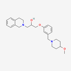 molecular formula C25H34N2O3 B5967995 1-(3,4-dihydro-2(1H)-isoquinolinyl)-3-{3-[(4-methoxy-1-piperidinyl)methyl]phenoxy}-2-propanol 