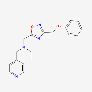 molecular formula C18H20N4O2 B5968005 N-{[3-(phenoxymethyl)-1,2,4-oxadiazol-5-yl]methyl}-N-(4-pyridinylmethyl)ethanamine 