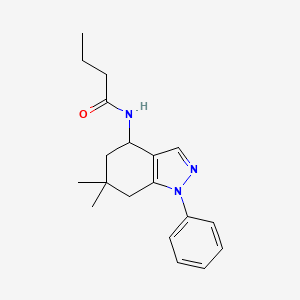molecular formula C19H25N3O B5968046 N-(6,6-dimethyl-1-phenyl-4,5,6,7-tetrahydro-1H-indazol-4-yl)butanamide 