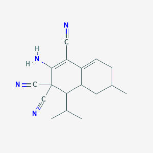 molecular formula C17H20N4 B5968050 2-amino-4-isopropyl-6-methyl-4a,5,6,7-tetrahydro-1,3,3(4H)-naphthalenetricarbonitrile 
