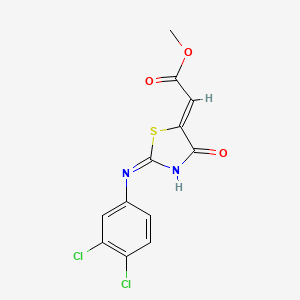 molecular formula C12H8Cl2N2O3S B5968058 methyl [2-[(3,4-dichlorophenyl)amino]-4-oxo-1,3-thiazol-5(4H)-ylidene]acetate 