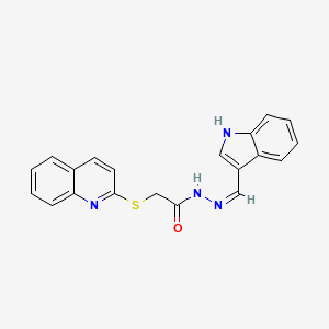 molecular formula C20H16N4OS B5968072 N'-(1H-indol-3-ylmethylene)-2-(2-quinolinylthio)acetohydrazide 