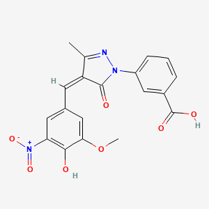 3-[4-(4-hydroxy-3-methoxy-5-nitrobenzylidene)-3-methyl-5-oxo-4,5-dihydro-1H-pyrazol-1-yl]benzoic acid