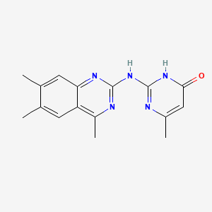 molecular formula C16H17N5O B5968090 6-methyl-2-[(4,6,7-trimethyl-2-quinazolinyl)amino]-4-pyrimidinol 