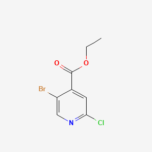 molecular formula C8H7BrClNO2 B596810 5-溴-2-氯异烟酸乙酯 CAS No. 1214346-11-8