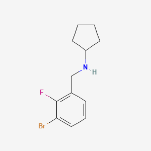 molecular formula C12H15BrFN B596811 1-溴-2-氟-3-(环戊氨基甲基)苯 CAS No. 1355248-01-9
