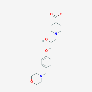 molecular formula C21H32N2O5 B5968129 methyl 1-{2-hydroxy-3-[4-(4-morpholinylmethyl)phenoxy]propyl}-4-piperidinecarboxylate 