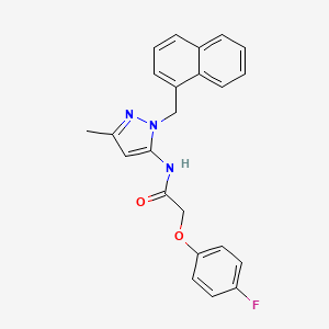 molecular formula C23H20FN3O2 B5968138 2-(4-fluorophenoxy)-N-[3-methyl-1-(1-naphthylmethyl)-1H-pyrazol-5-yl]acetamide 