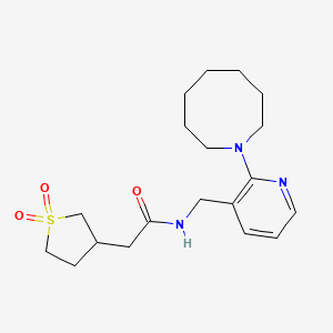 molecular formula C19H29N3O3S B5968144 N-{[2-(1-azocanyl)-3-pyridinyl]methyl}-2-(1,1-dioxidotetrahydro-3-thienyl)acetamide 