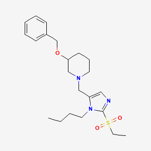 molecular formula C22H33N3O3S B5968146 3-(benzyloxy)-1-{[1-butyl-2-(ethylsulfonyl)-1H-imidazol-5-yl]methyl}piperidine 