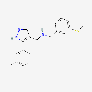 molecular formula C20H23N3S B5968177 1-[3-(3,4-dimethylphenyl)-1H-pyrazol-4-yl]-N-[3-(methylthio)benzyl]methanamine 