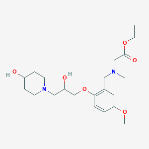 molecular formula C21H34N2O6 B5968187 ethyl N-{2-[2-hydroxy-3-(4-hydroxy-1-piperidinyl)propoxy]-5-methoxybenzyl}-N-methylglycinate 