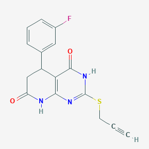 molecular formula C16H12FN3O2S B5968202 5-(3-fluorophenyl)-2-(2-propyn-1-ylthio)-5,8-dihydropyrido[2,3-d]pyrimidine-4,7(3H,6H)-dione 