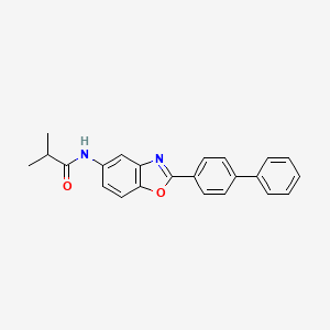 molecular formula C23H20N2O2 B5968207 N-[2-(4-biphenylyl)-1,3-benzoxazol-5-yl]-2-methylpropanamide 