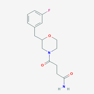 molecular formula C15H19FN2O3 B5968224 4-[2-(3-fluorobenzyl)-4-morpholinyl]-4-oxobutanamide 