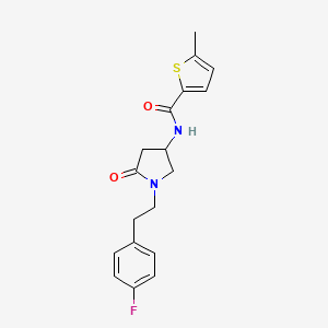 molecular formula C18H19FN2O2S B5968236 N-{1-[2-(4-fluorophenyl)ethyl]-5-oxo-3-pyrrolidinyl}-5-methyl-2-thiophenecarboxamide 