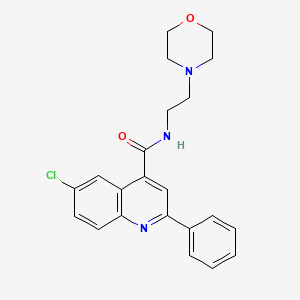molecular formula C22H22ClN3O2 B5968246 6-chloro-N-[2-(4-morpholinyl)ethyl]-2-phenyl-4-quinolinecarboxamide 