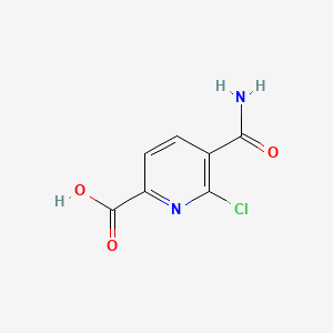 molecular formula C7H5ClN2O3 B596825 5-氨甲酰-6-氯吡啶-2-甲酸 CAS No. 1312772-66-9