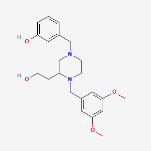 3-{[4-(3,5-dimethoxybenzyl)-3-(2-hydroxyethyl)-1-piperazinyl]methyl}phenol