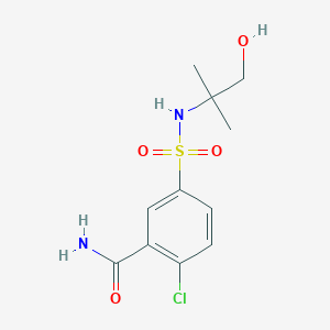 molecular formula C11H15ClN2O4S B5968273 2-chloro-5-{[(2-hydroxy-1,1-dimethylethyl)amino]sulfonyl}benzamide 