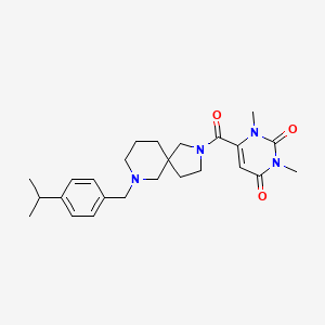molecular formula C25H34N4O3 B5968309 6-{[7-(4-isopropylbenzyl)-2,7-diazaspiro[4.5]dec-2-yl]carbonyl}-1,3-dimethyl-2,4(1H,3H)-pyrimidinedione 