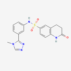 molecular formula C18H17N5O3S B5968326 N-[3-(4-methyl-4H-1,2,4-triazol-3-yl)phenyl]-2-oxo-1,2,3,4-tetrahydro-6-quinolinesulfonamide 