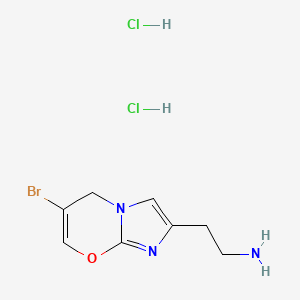 molecular formula C8H12BrCl2N3O B596833 2-(6-Bromo-5H-imidazo[2,1-b][1,3]oxazin-2-yl)ethanamine dihydrochloride CAS No. 1365964-60-8