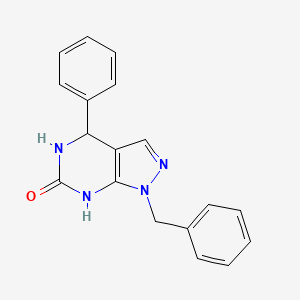 molecular formula C18H16N4O B5968330 1-benzyl-4-phenyl-1,4,5,7-tetrahydro-6H-pyrazolo[3,4-d]pyrimidin-6-one 