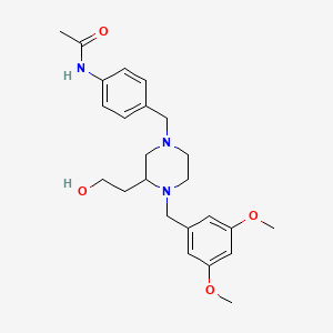 molecular formula C24H33N3O4 B5968341 N-(4-{[4-(3,5-dimethoxybenzyl)-3-(2-hydroxyethyl)-1-piperazinyl]methyl}phenyl)acetamide 
