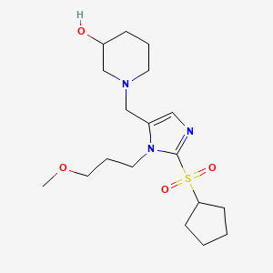 1-{[2-(cyclopentylsulfonyl)-1-(3-methoxypropyl)-1H-imidazol-5-yl]methyl}-3-piperidinol