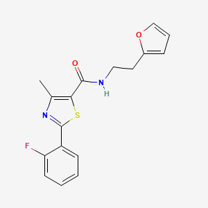2-(2-fluorophenyl)-N-[2-(2-furyl)ethyl]-4-methyl-1,3-thiazole-5-carboxamide
