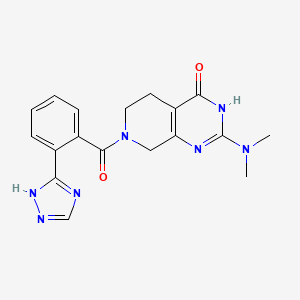 molecular formula C18H19N7O2 B5968375 2-(dimethylamino)-7-[2-(1H-1,2,4-triazol-3-yl)benzoyl]-5,6,7,8-tetrahydropyrido[3,4-d]pyrimidin-4(3H)-one 