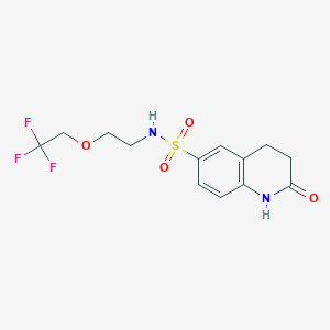 molecular formula C13H15F3N2O4S B5968381 2-oxo-N-[2-(2,2,2-trifluoroethoxy)ethyl]-1,2,3,4-tetrahydro-6-quinolinesulfonamide 