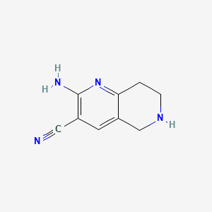molecular formula C9H10N4 B596841 2-Amino-5,6,7,8-tetrahydro-1,6-naphthyridine-3-carbonitrile CAS No. 1211586-78-5