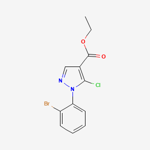 molecular formula C12H10BrClN2O2 B596842 Ethyl 1-(2-bromophenyl)-5-chloro-1H-pyrazole-4-carboxylate CAS No. 1245091-90-0