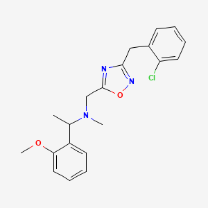 molecular formula C20H22ClN3O2 B5968420 N-{[3-(2-chlorobenzyl)-1,2,4-oxadiazol-5-yl]methyl}-1-(2-methoxyphenyl)-N-methylethanamine 