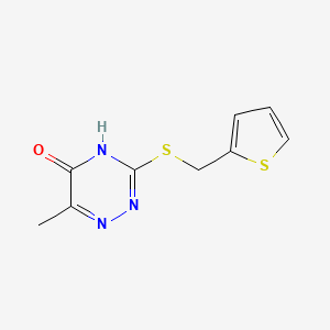 molecular formula C9H9N3OS2 B5968439 6-methyl-3-[(2-thienylmethyl)thio]-1,2,4-triazin-5-ol 