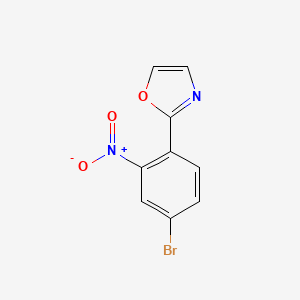 molecular formula C9H5BrN2O3 B596845 2-(4-Bromo-2-nitrophenyl)oxazole CAS No. 161987-10-6