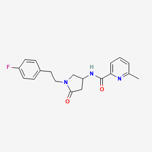 molecular formula C19H20FN3O2 B5968451 N-{1-[2-(4-fluorophenyl)ethyl]-5-oxo-3-pyrrolidinyl}-6-methyl-2-pyridinecarboxamide 