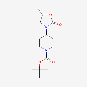 molecular formula C14H24N2O4 B596848 Tert-butyl 4-(5-methyl-2-oxooxazolidin-3-yl)piperidine-1-carboxylate CAS No. 1246646-21-8