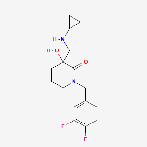 molecular formula C16H20F2N2O2 B5968483 3-[(cyclopropylamino)methyl]-1-(3,4-difluorobenzyl)-3-hydroxy-2-piperidinone 