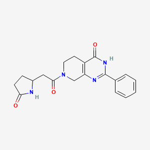molecular formula C19H20N4O3 B5968486 7-[(5-oxopyrrolidin-2-yl)acetyl]-2-phenyl-5,6,7,8-tetrahydropyrido[3,4-d]pyrimidin-4(3H)-one 